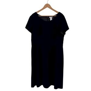 East 5th Women's 18T Black Short Sleeve Fit &‎ Flare Dress Polyester Lagenlook